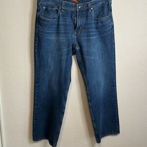 Tommy Bahama Barbados Authentic Straight Jeans | Men’s 36x32 | Red Hem Detail